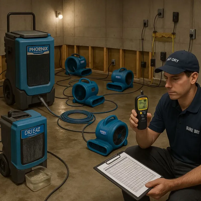 Structural Drying and Dehumidification process in Collingswood, NJ